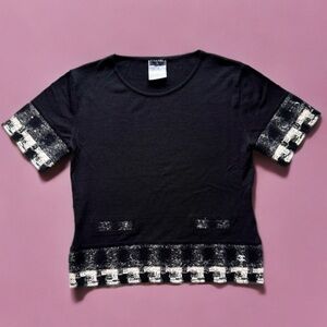 Chanel Tweed Short Sleeve Shirt Size 38
